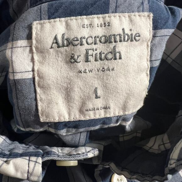 Men’s Abercrombie & Fitch Muscle Plaid Button Down Shirt L - Picture 8 of 11